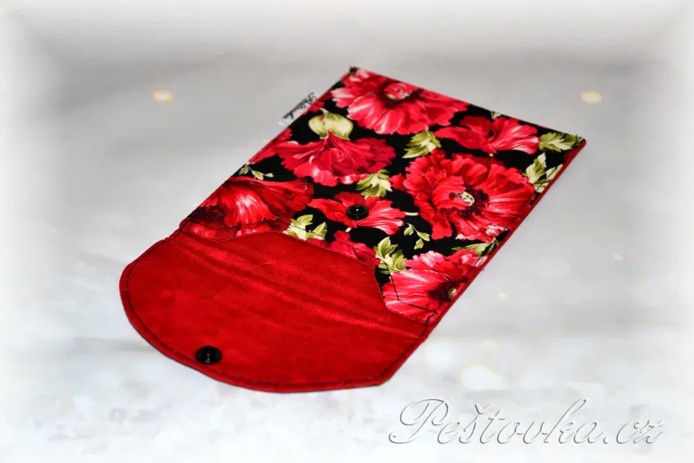 Peštovka - obal na očkovák - kapsička *vlčí máky*