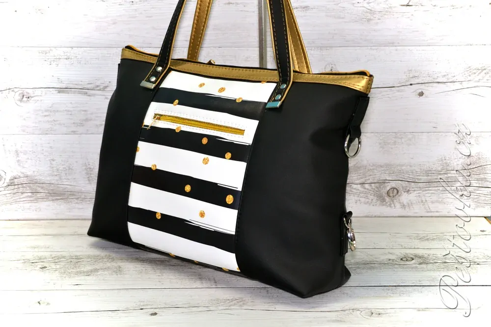 Peštovka - kabelka ANTONELLA *černo-zlatá*