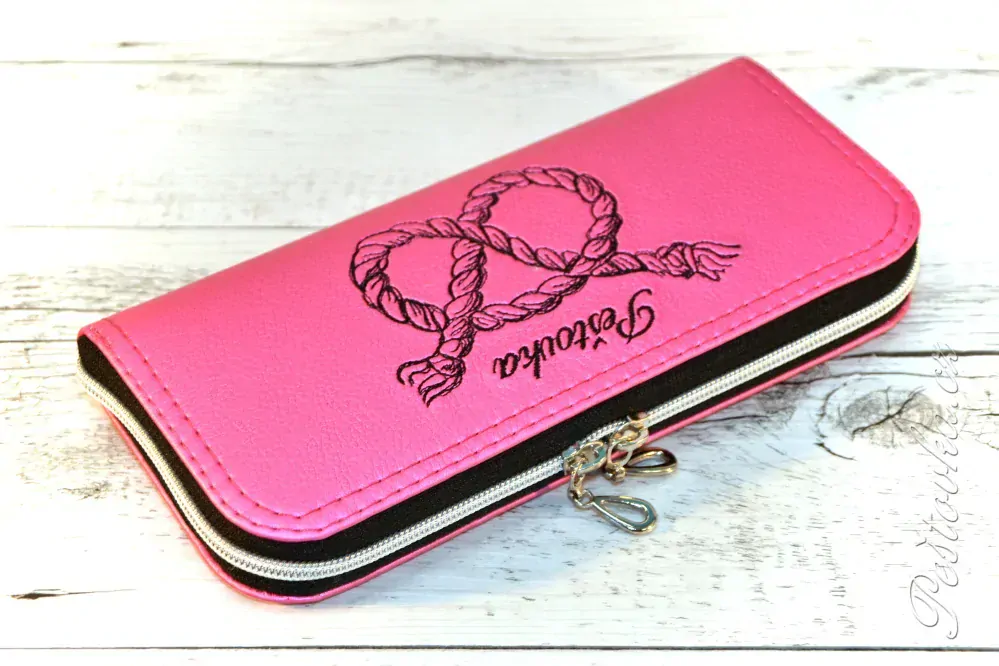 Peštovka Zipová peněženka *tmavě růžová s provázkem*