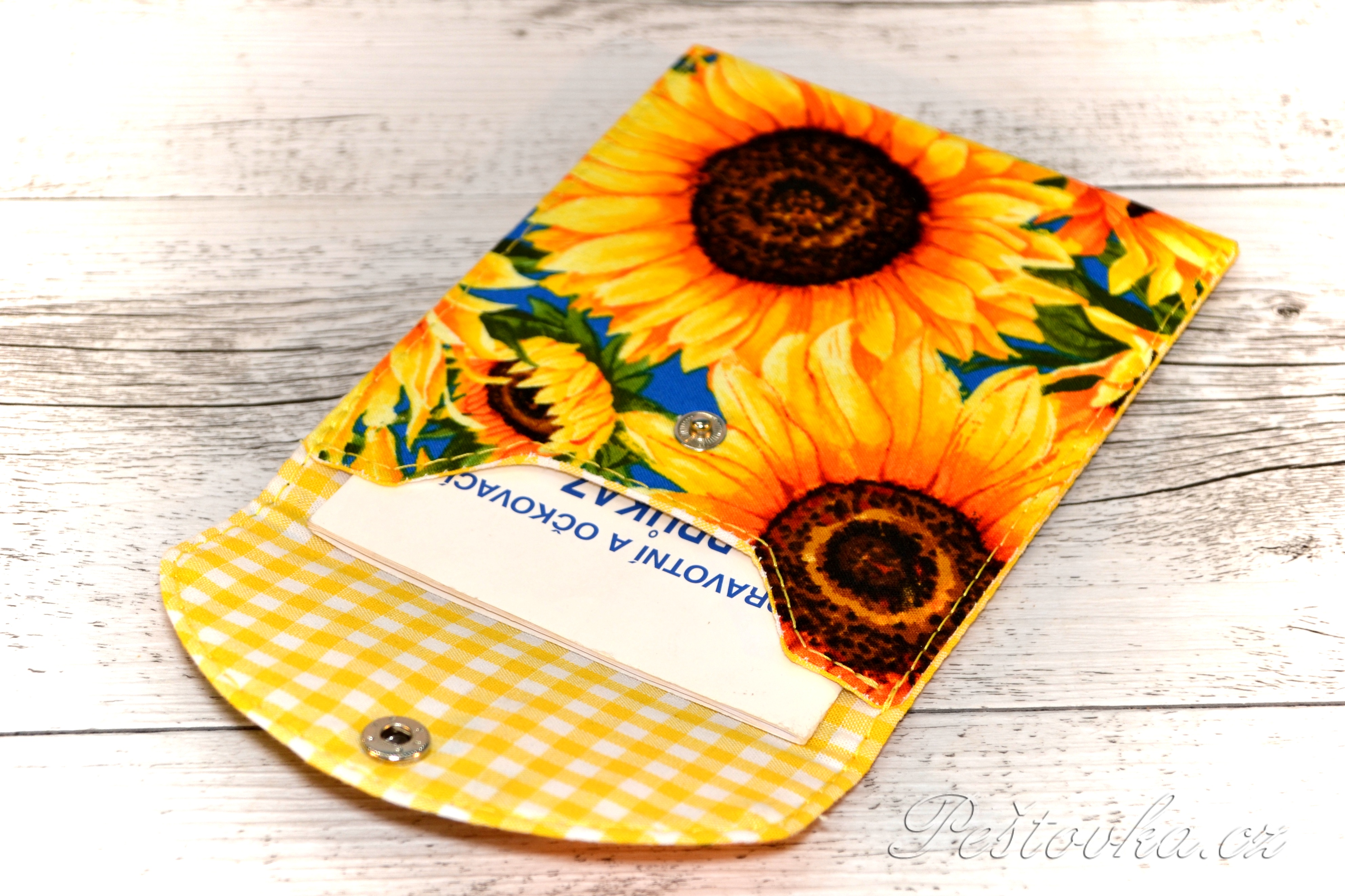 Peštovka - obal na očkovák - kapsička *slunečnice*