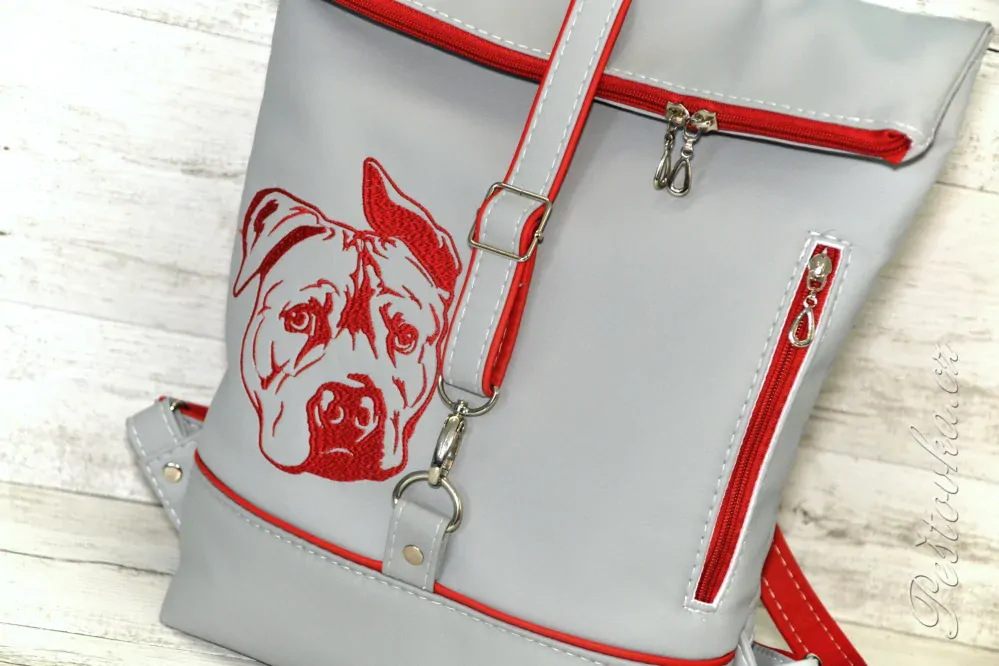 Peštovka Překlápěcí batoh Lucas *staford* šedý s červenou