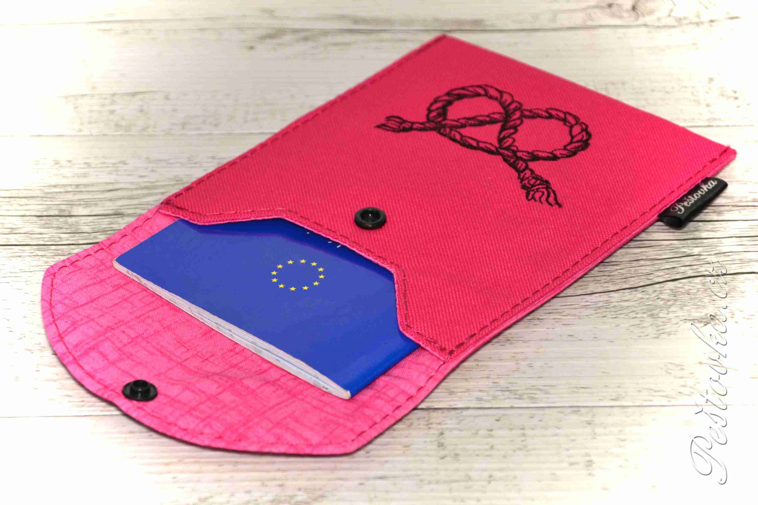 Peštovka - obal na očkovák - kapsička *růžový s provázkem*