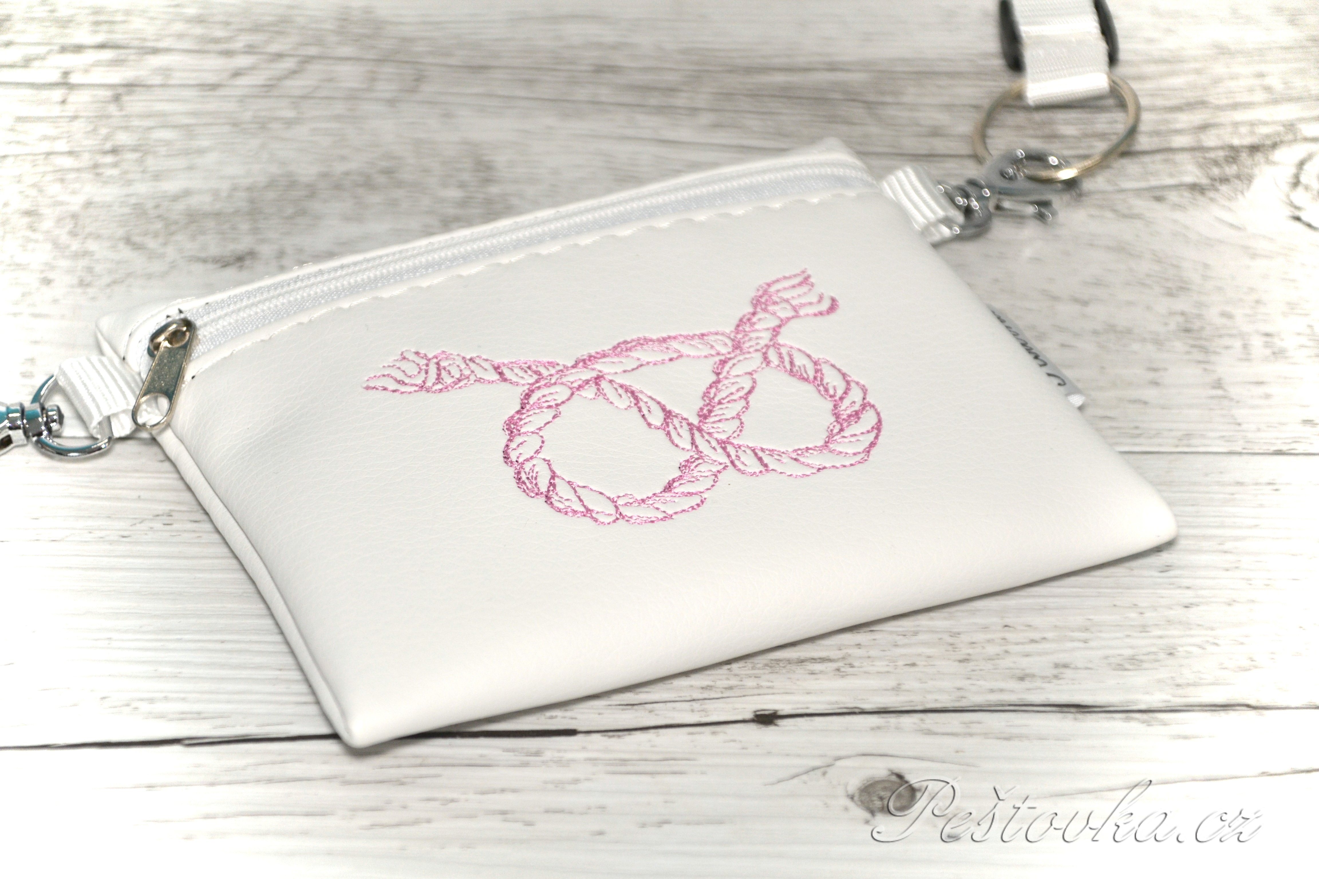 Peštovka Výstavní pamlskovník *provázek - bílý s růžovým*