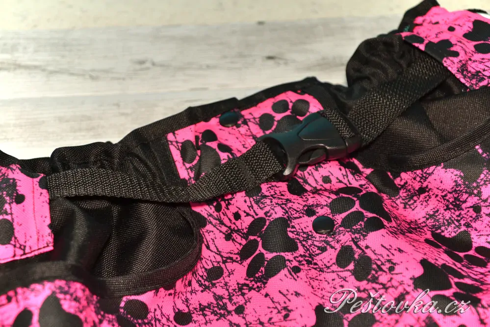 Peštovka Výcviková sukně *Tlapky fluo růžové*