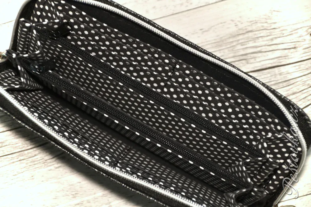 Peštovka Zipová peněženka *černostříbrná*