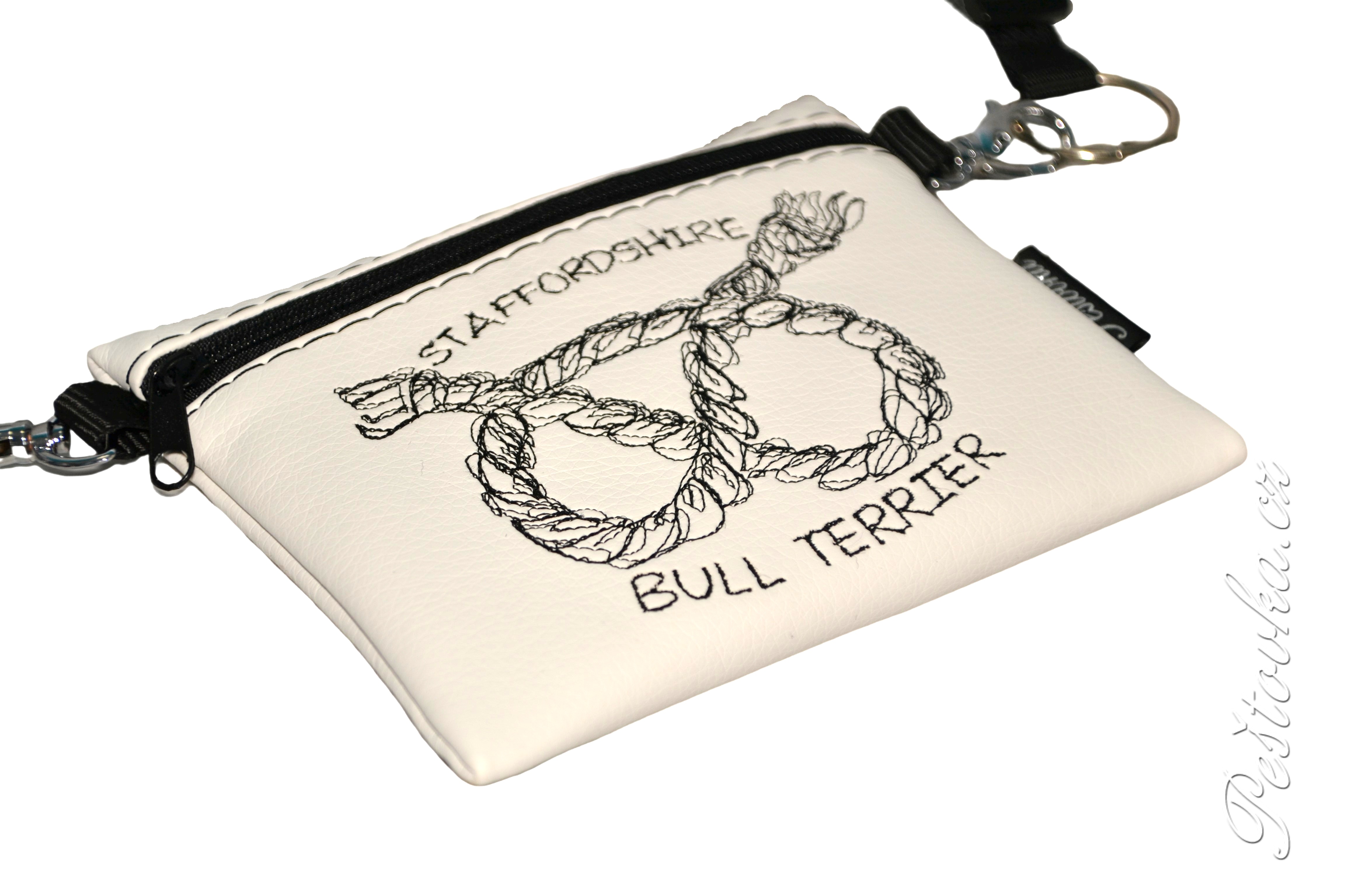 Peštovka Výstavní pamlskovník *staffie * bílý