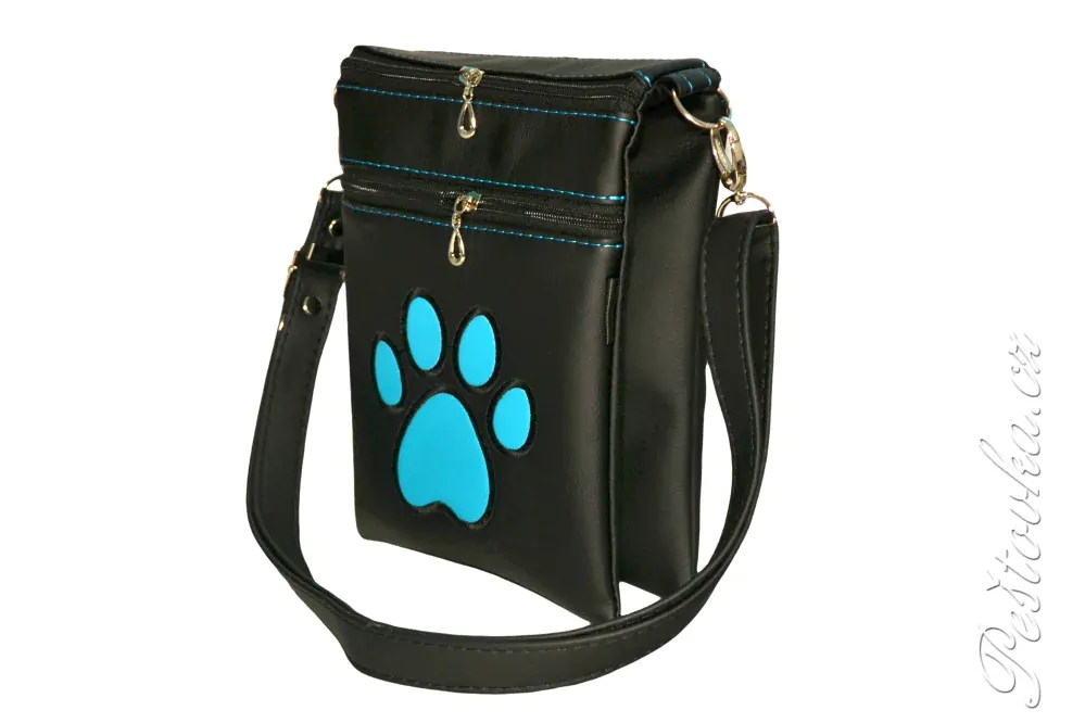 Peštovka - kabelka Tea *černo-modrá s tlapkou*