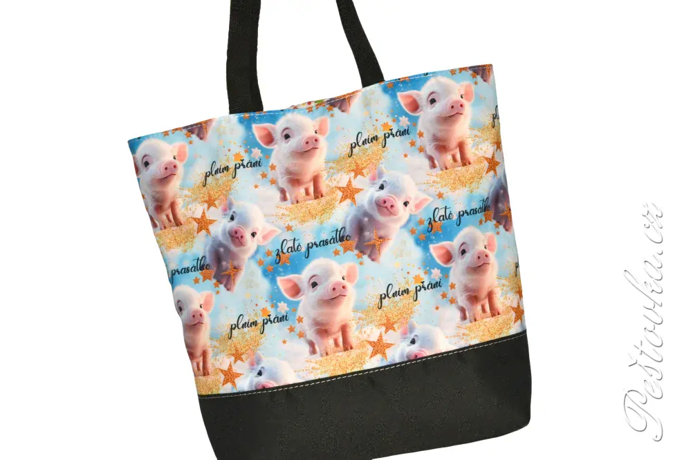 Peštovka Nákupní taška *ZLATÁ PRASÁTKA*