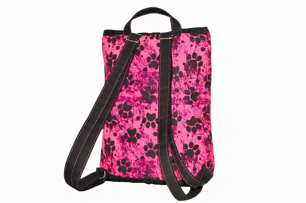 Peštovka městský batoh CITY BAG *Tlapky fluo růžové*