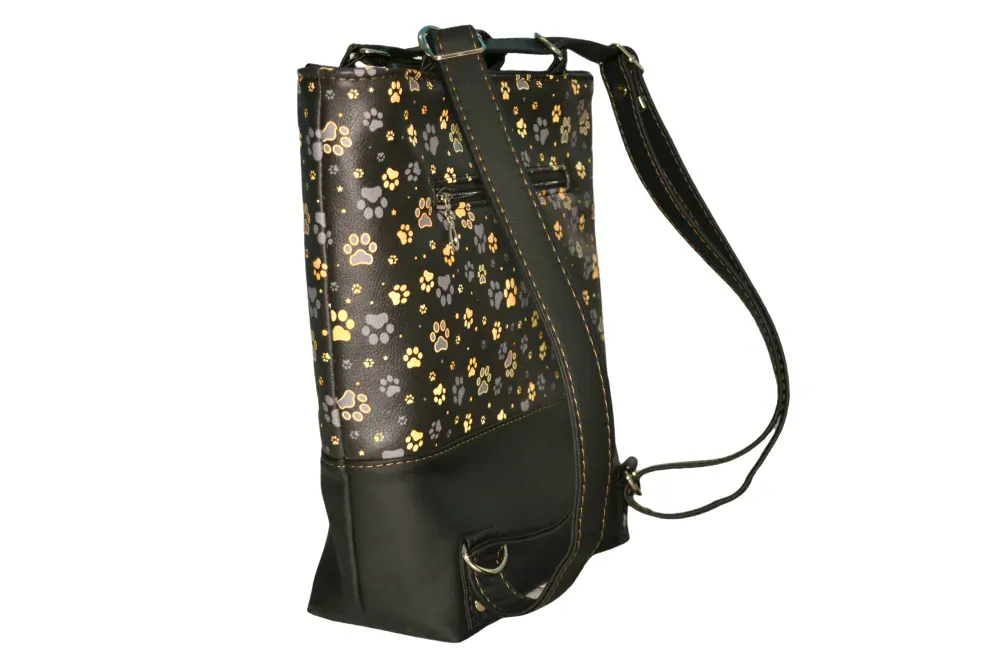 Peštovka - kabelko-batoh TALLBAG *zlato-šedé tlapky*