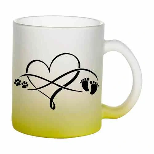 Hrnek skleněný MATNÝ 330 ml A+ barevný gradient *Paw InfinityBaby*