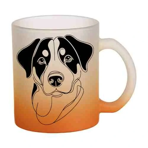 Hrnek skleněný MATNÝ 330 ml A+ barevný gradient *ENTLEBUŠSKÝ SALAŠNICKÝ*