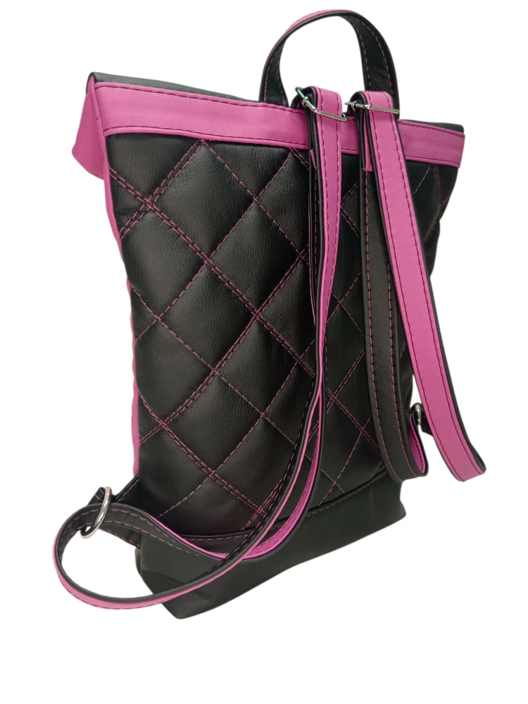 Peštovka - překlápěcí batoh Lucas LIMITED *černo-růžový*