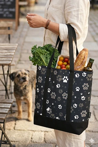 Peštovka Nákupní taška *BÍLO-ŠEDÉ TLAPKY*