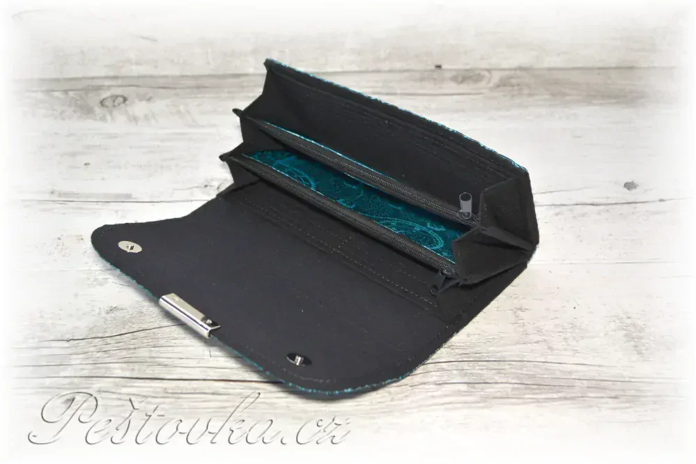 Peštovka Dámská elegantní peněženka *abstrakce tyrkysová*