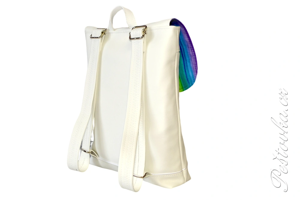 Peštovka městský batoh CITY BAG *bílá koženka*