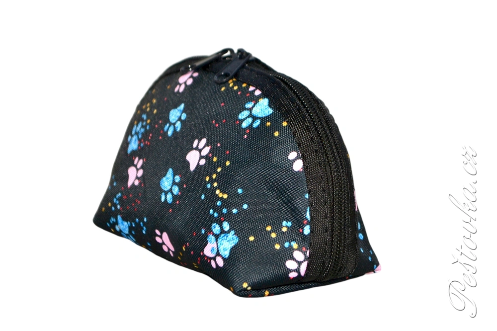 Peštovka kosmetická taštička RONDA *modro-růžové tlapky*