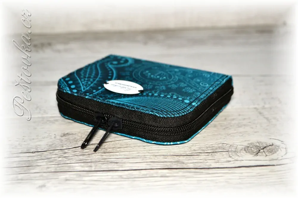 Peštovka Malá zipová peněženka *abstrakce tyrkysová*