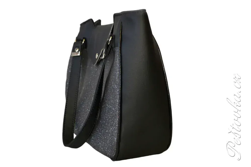 Peštovka kabelka Molly *černo-stříbrná*