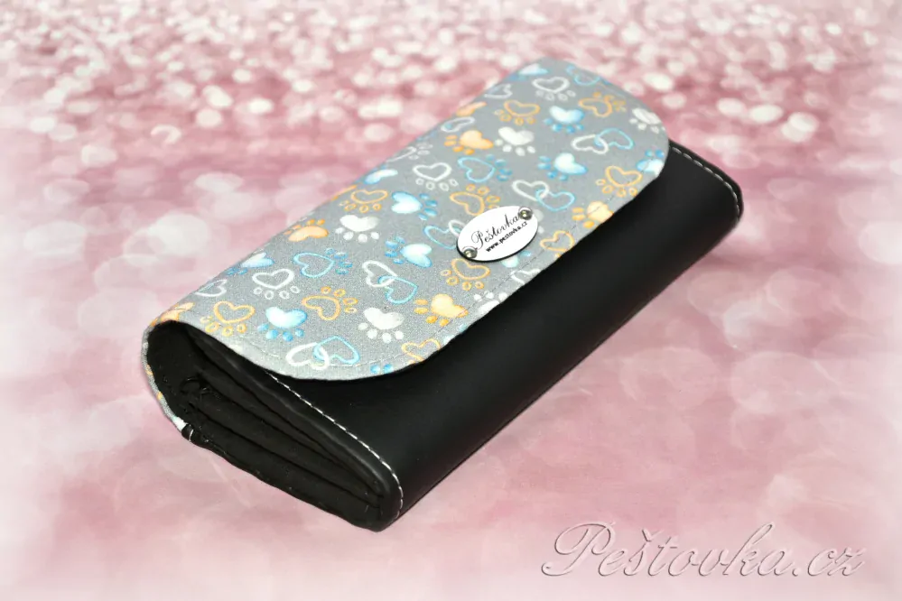 Peštovka Dámská elegantní peněženka *Paws šedočerná*