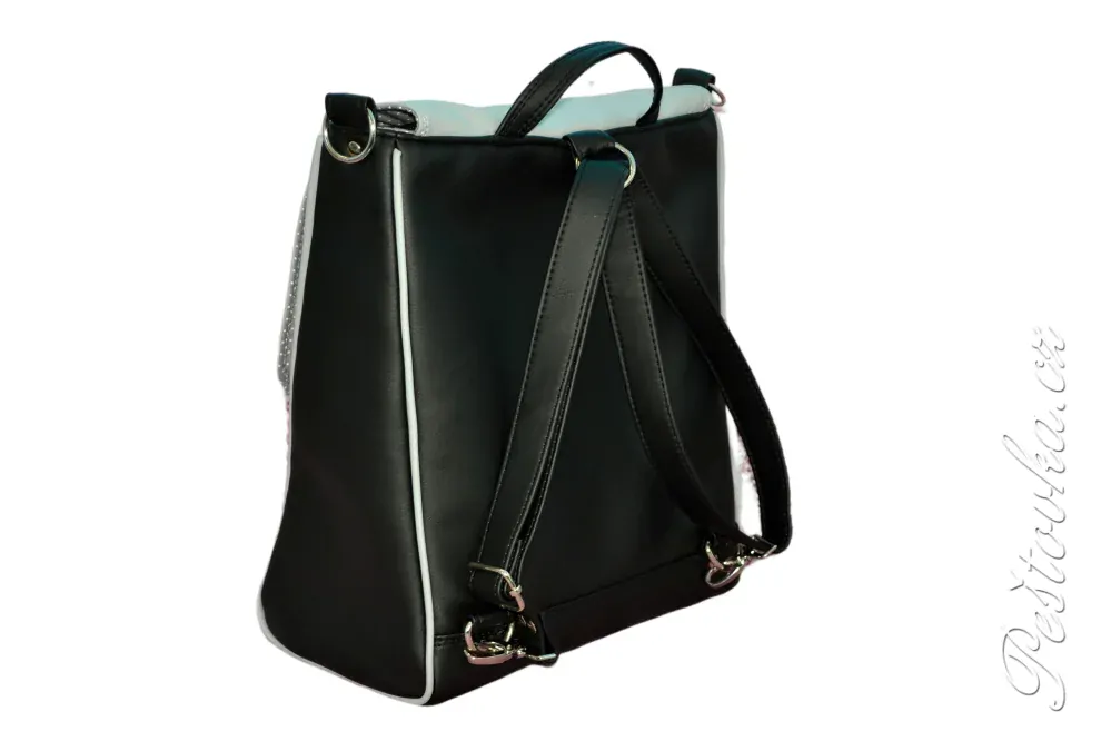 Peštovka - kabelko-batoh ALEX *černošedý s motorkou*