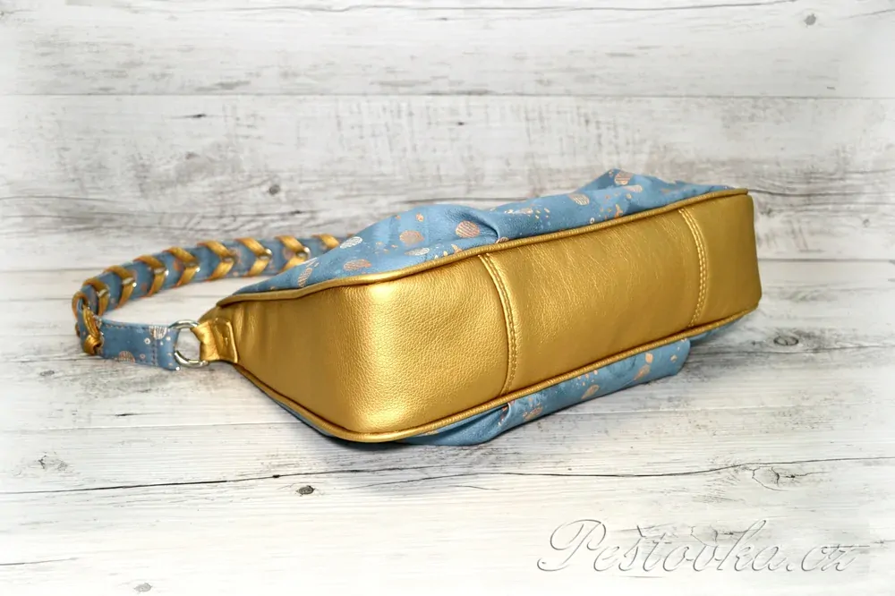 Peštovka kabelka Paulette *modro-zlatá*