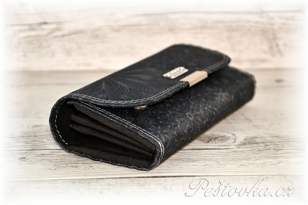 Peštovka Dámská elegantní peněženka *šedé mandaly na šedé*