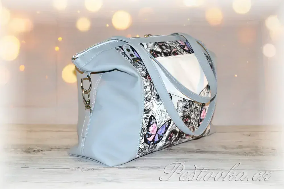 Peštovka - kabelka ANTONELLA *motýlkovo/šedá*