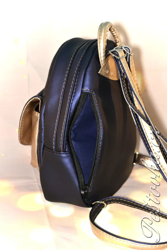 Peštovka - batůžek KISS *modrofialový se zlatou*