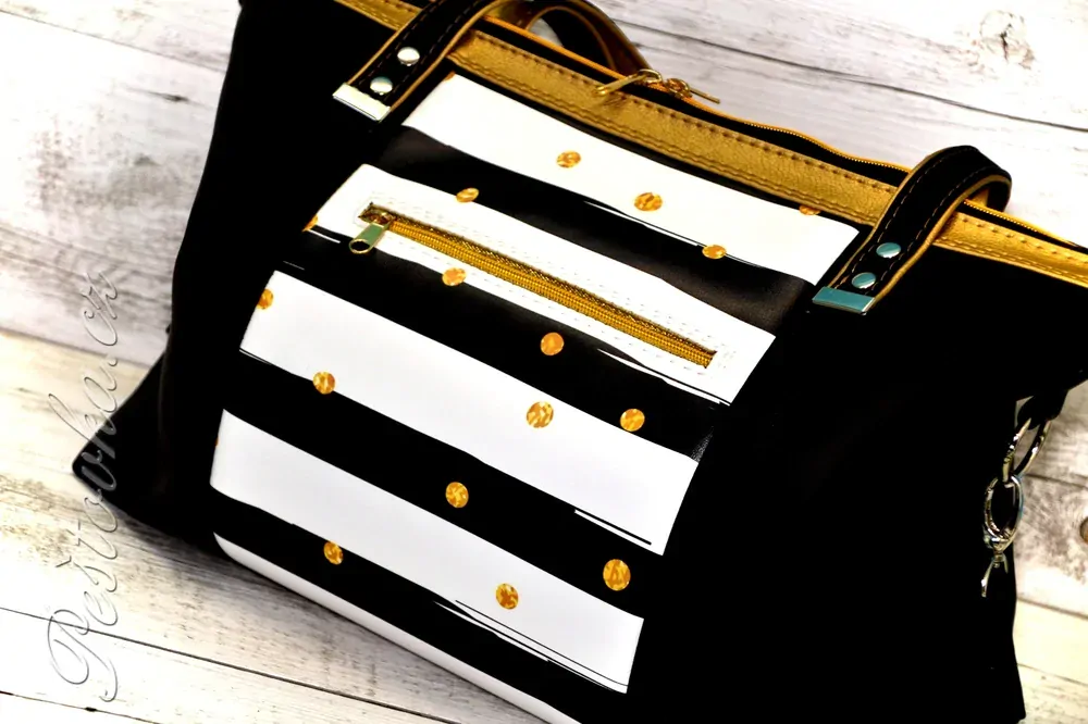 Peštovka - kabelka ANTONELLA *černo-zlatá*