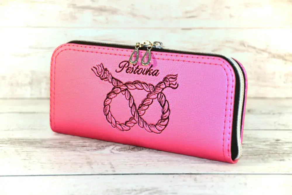 Peštovka Zipová peněženka *tmavě růžová s provázkem*