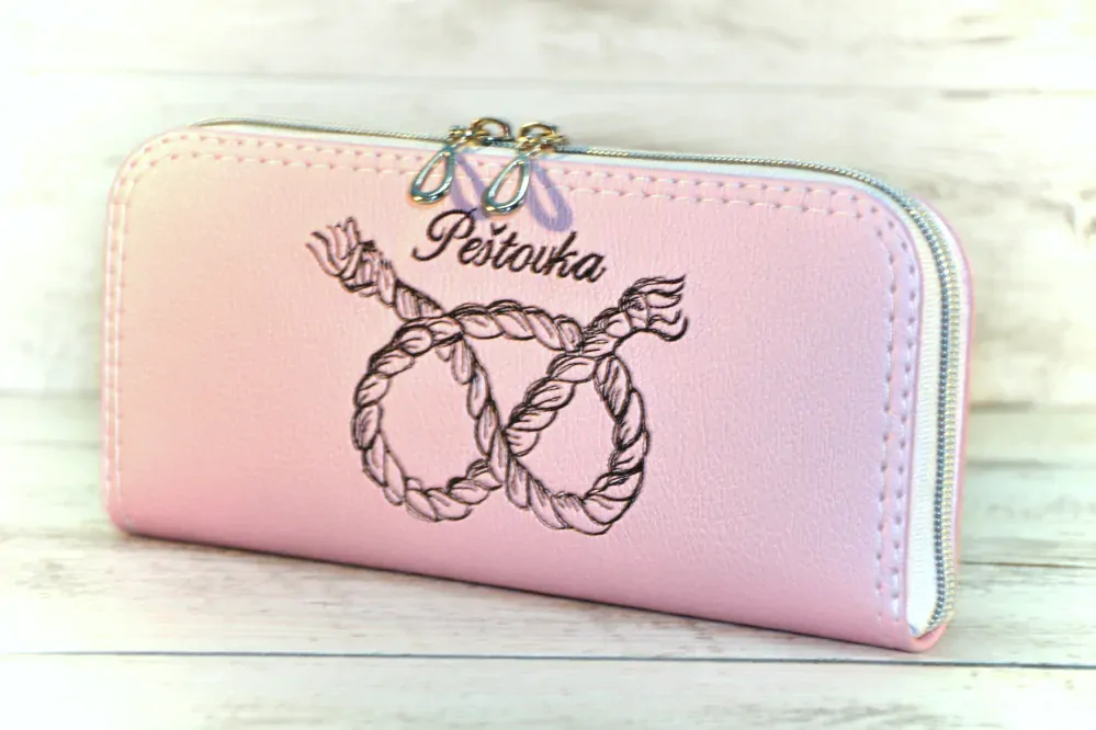 Peštovka Zipová peněženka *sv.růžová s provázkem*