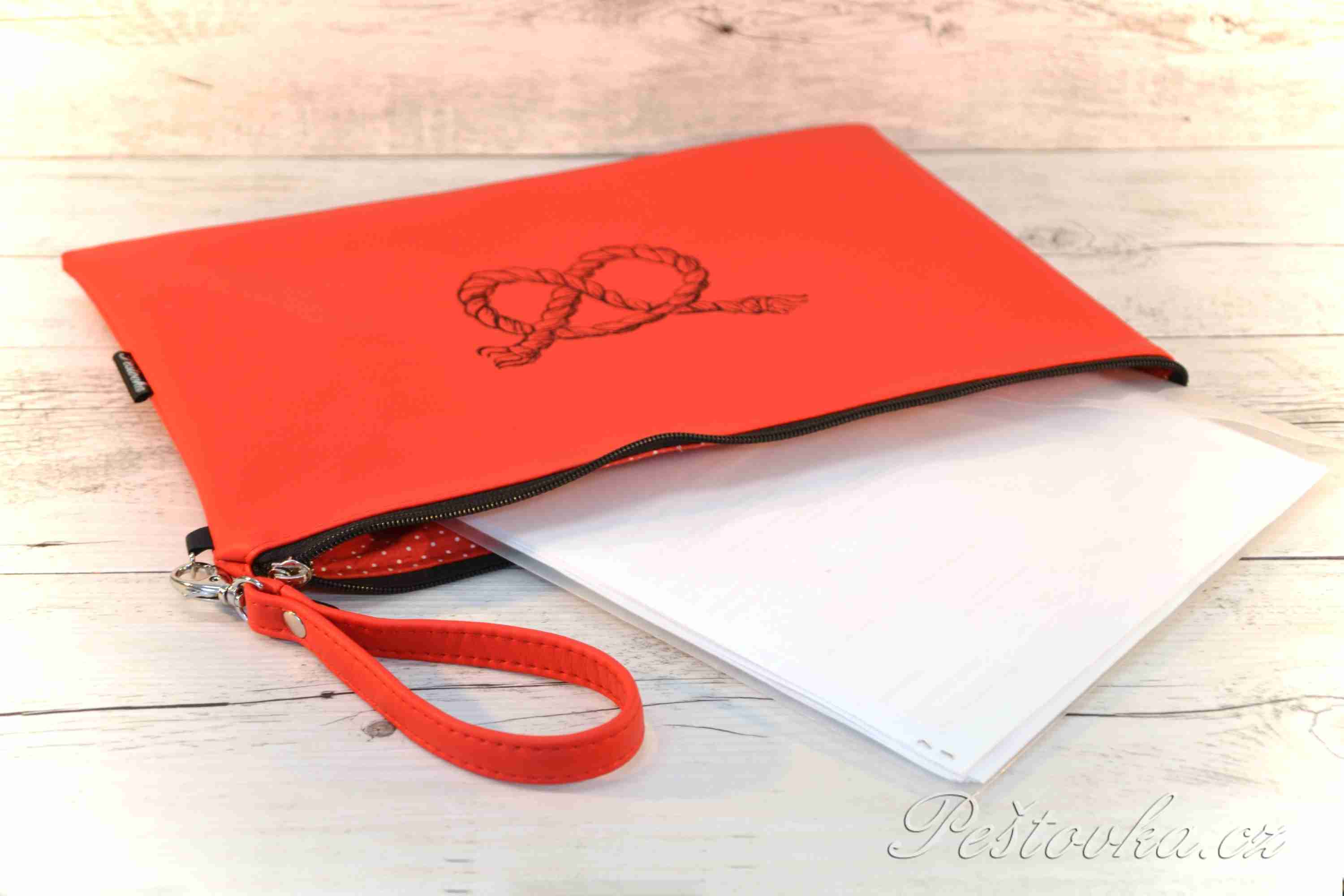 Pouzdro na průkazy původu A4 STAFFBULL *červený s provázkem*