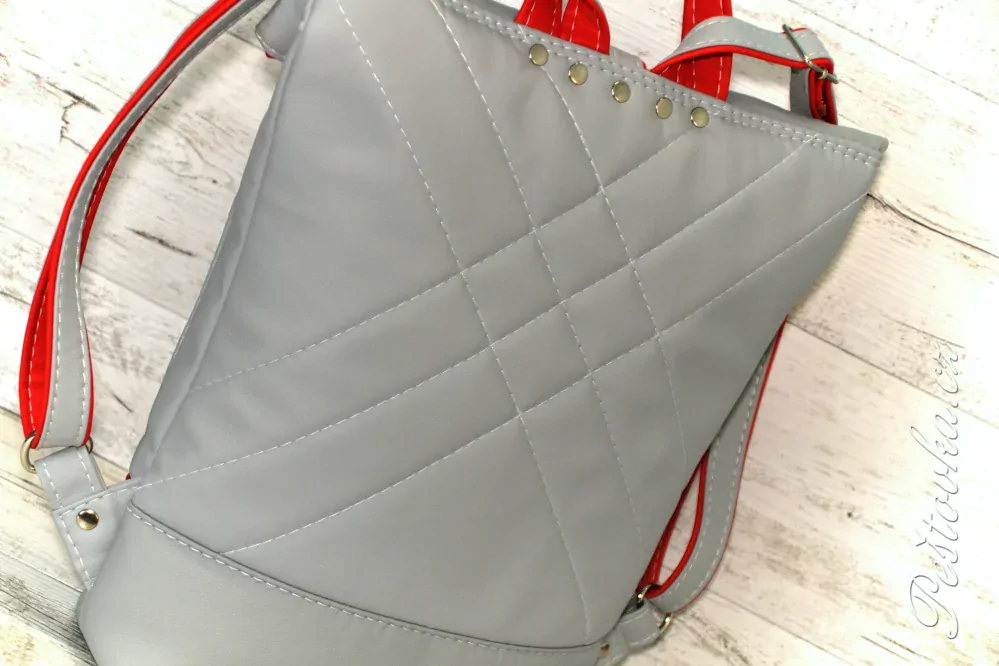 Peštovka Překlápěcí batoh Lucas *staford* šedý s červenou