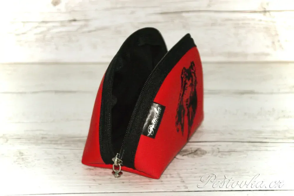 Peštovka - kosmetická taštčka RONDA *červená - kolie*