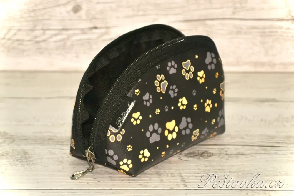 Peštovka - kosmetická taštčka RONDA *zlatošedé tlapky*
