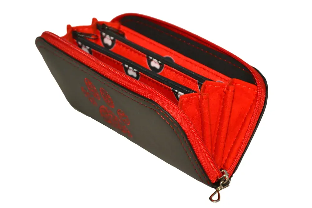 Peštovka Zipová peněženka *černá s výšivkou*