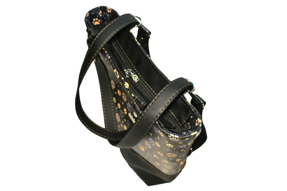 Peštovka - kabelko-batoh TALLBAG *zlato-šedé tlapky*