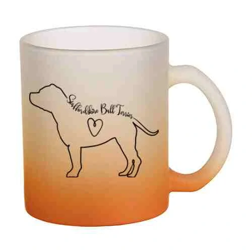 Hrnek skleněný MATNÝ 330 ml A+ barevný gradient *SBT kontura*