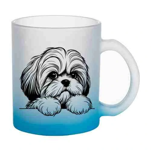 Hrnek skleněný MATNÝ 330 ml A+ barevný gradient *SHI-TZU*