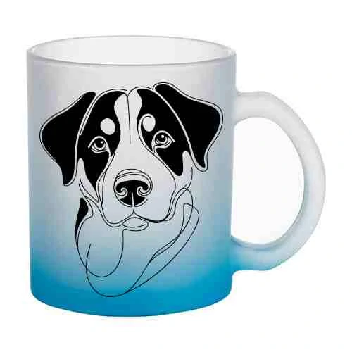 Hrnek skleněný MATNÝ 330 ml A+ barevný gradient *ENTLEBUŠSKÝ SALAŠNICKÝ*