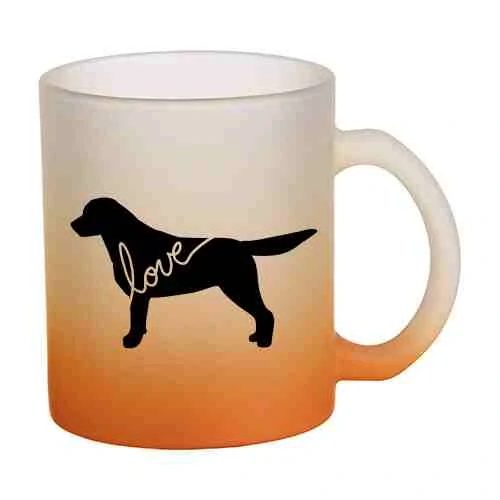 Hrnek skleněný MATNÝ 330 ml A+ barevný gradient *LABRADOR*