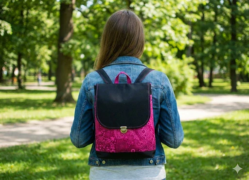 Peštovka městský batoh CITY BAG *abstrakce růžová 