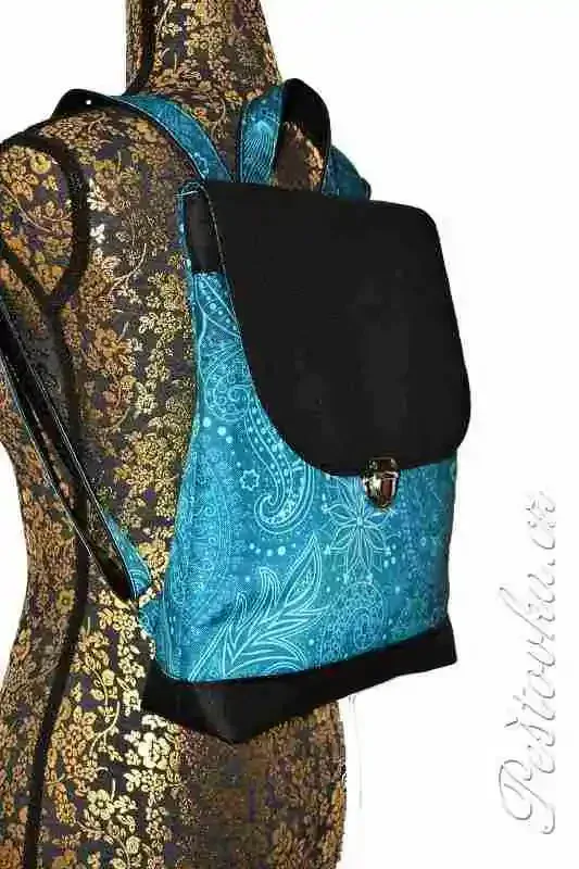 Peštovka městský batoh CITY BAG *abstrakce tyrkysová*