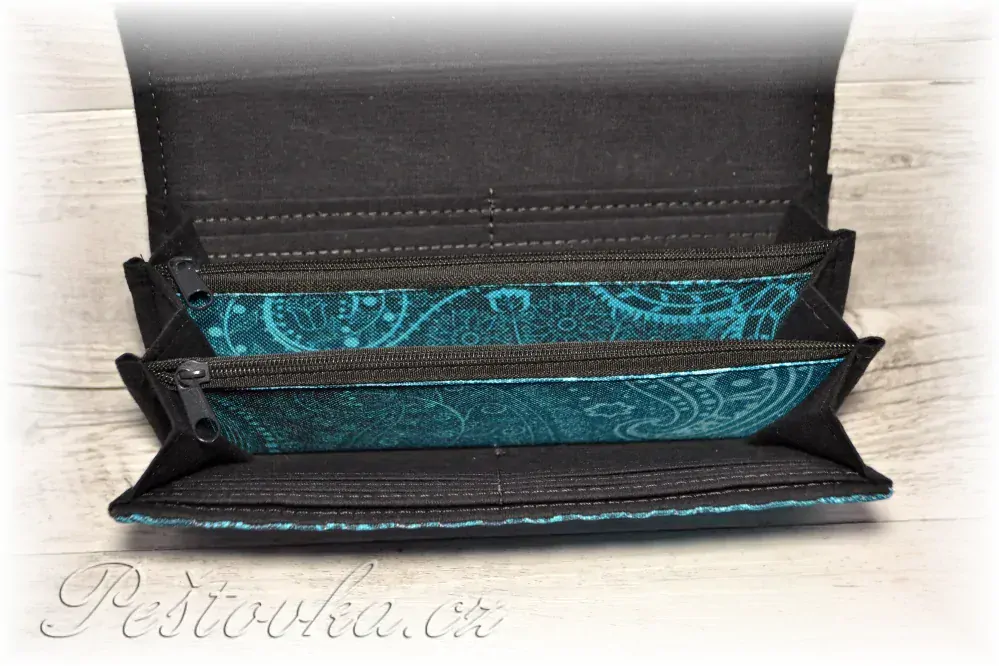 Peštovka Dámská elegantní peněženka *abstrakce tyrkysová*