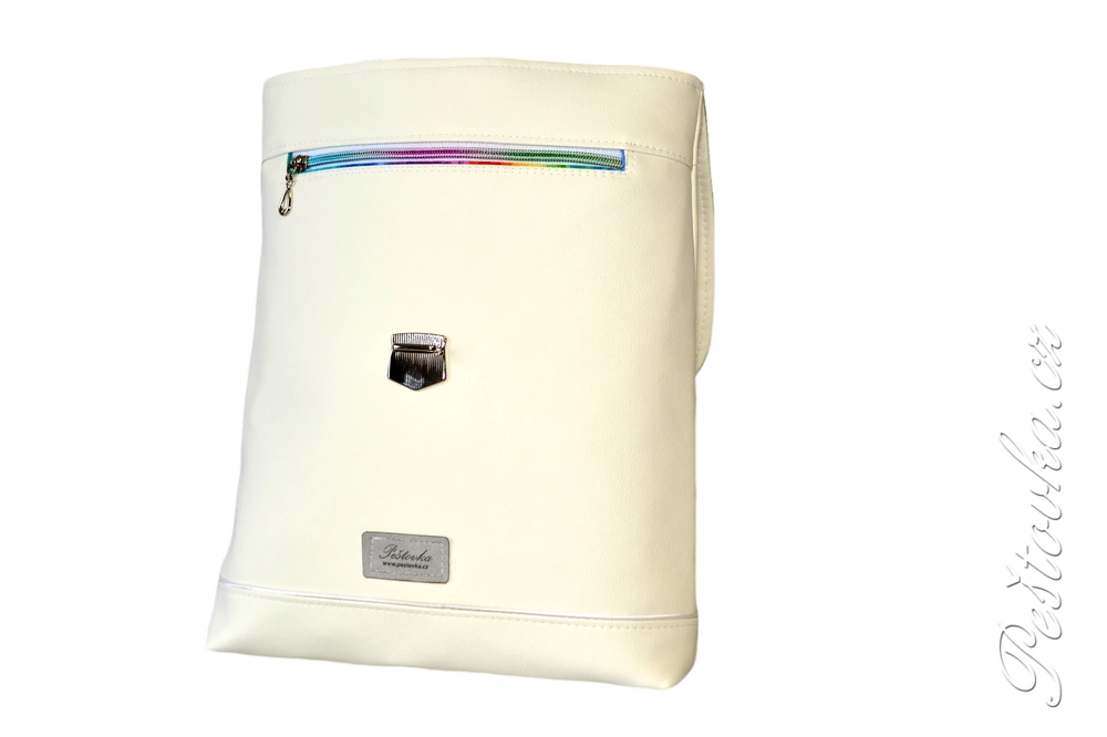 Peštovka městský batoh CITY BAG *bílá koženka*