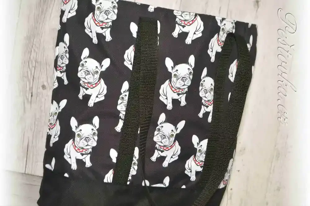 Peštovka Nákupní taška *buldočci na černé*