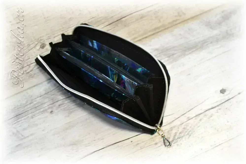 Peštovka Zipová peněženka vážky tmavomodré