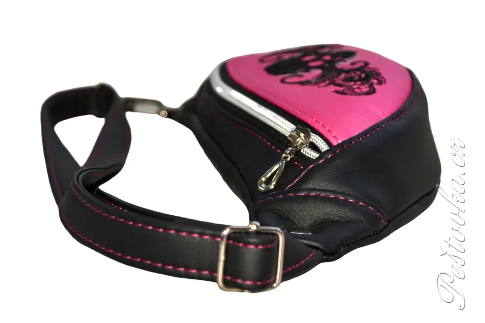 Peštovka ledvinka RENA SAKO *černo-růžová s lebkou*