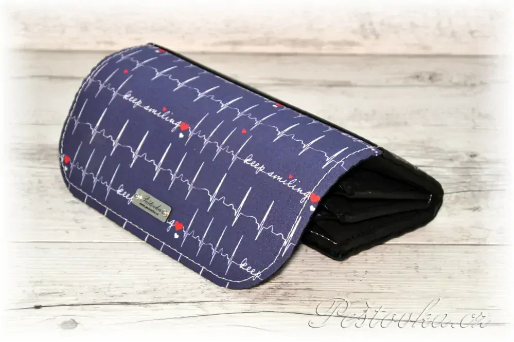 Peštovka Dámská elegantní peněženka *EKG keep smiling - modrá*